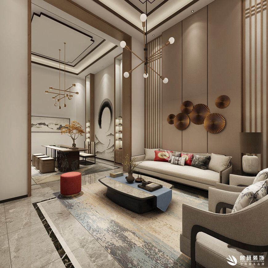 龙湖香醍国际社区,新中式风格,客厅