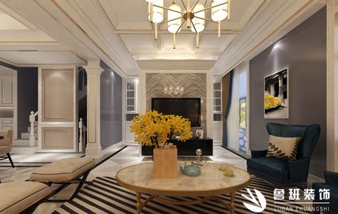 枫丹丽舍复式300平米新古典风格效果图-鲁班装饰设计师许龙主笔