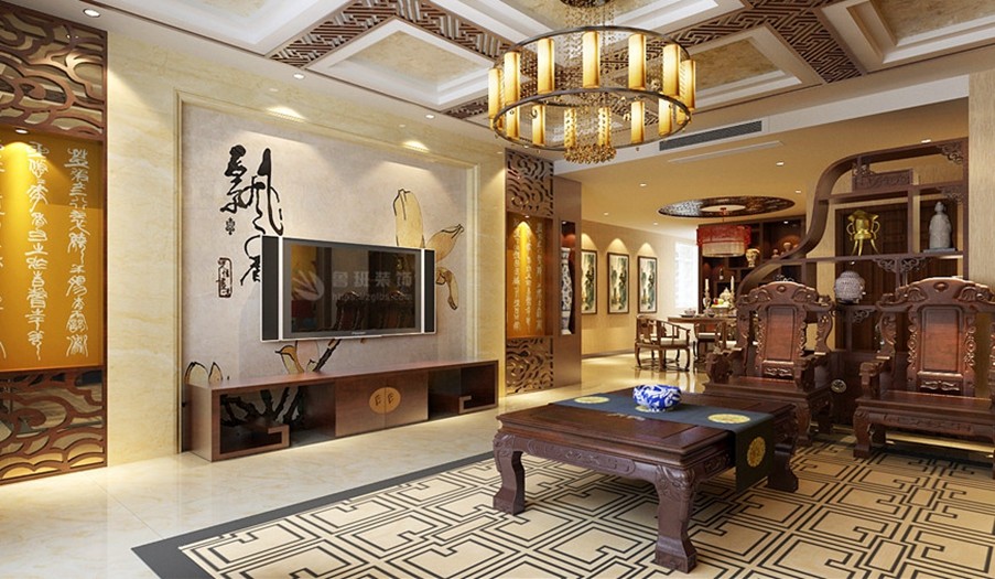 中海熙岸 中式风格 客厅