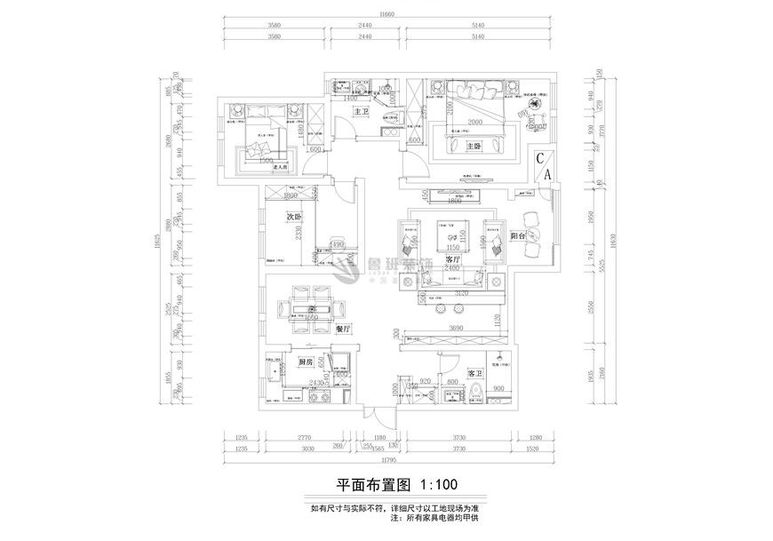 白桦林间,新中式效果图,功能布局设计图