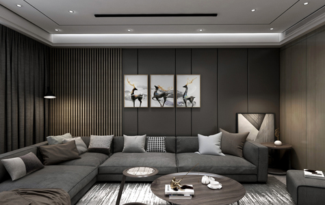国润城三居室140平米现代风格效果图-鲁班装饰设计师许龙主笔