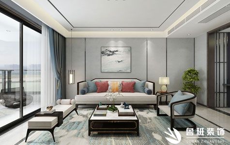 金科世界城三居室124平米新中式风格效果图-鲁班装饰设计师李娜主笔